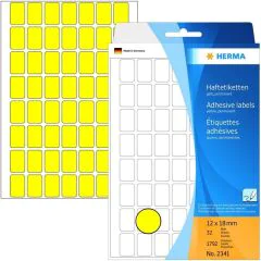 HERMA 2341 : Lot de 1792 étiquettes - 12,0 x 18,0 mm - Jaune