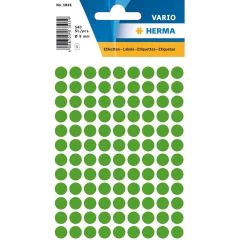 HERMA : Lot de 540 étiquettes adhésives rondes - 8,0  mm - Vert foncé