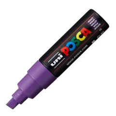 Marqueur peinture Posca PC 8K - Pointe biseautée de 8 mm - Violet Image