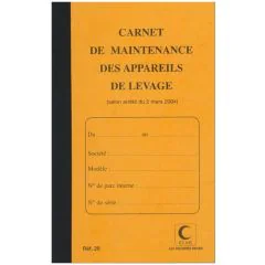 Photo Carnet de maintenance - Appareil de levage et de manutention ELVE
