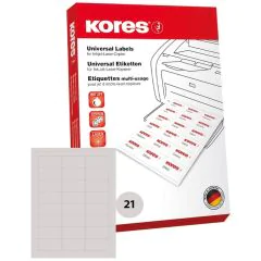 Étiquettes adhésives blanches - 63,5 x 38,9 mm : KORES L6338 Lot de 2100