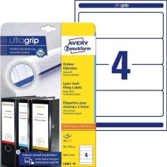 Etiquettes Dos de classeur - 59 x 192 mm - Blanc : AVERY Lot de 400 Visuel