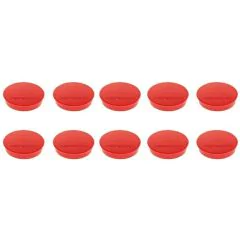 Photo Lot de 10 Aimants ronds - 20 mm - Rouge : MAGNETOPLAN 1664606