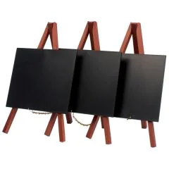 Ardoise de Table - 150 x 15 x  260 mm - Support Acajou SECURIT MINI image