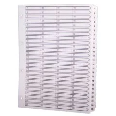 Jeu de 100 Intercalaires numériques en carte blanche - 1 à 100 - 298 x 210 mm EXACOMPTA Image