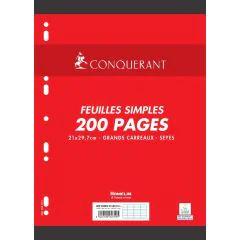 Photo CONQUERANT SEPT : Feuillets mobiles Séyès - Blanc 759
