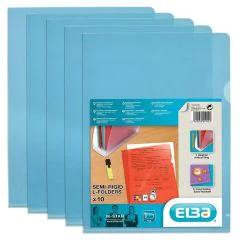 Photo Lot de 10 pochettes à coins A4 -  Bleu ELBA 100206706 