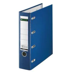 Photo Classeur à levier double 4 anneaux - Dos de 75 mm - Bleu : LEITZ 1012-00-35 