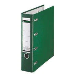 Photo Classeur à levier double 4 anneaux - Dos de 75 mm - Vert : LEITZ 1012-00-55