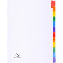 Photo Jeu de 12 Intercalaires mensuels avec touches couleurs - Janvier à décembre - 225 x 297 mm EXACOMPTA Image