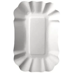 Photo Barquette à frites rectangulaire - 90 x 140 x 30 mm PAP STAR Pure