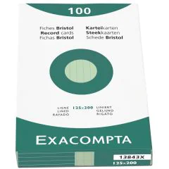 Photo Fiches Bristol lignées - 125 x 200 mm - Vert EXACOMPTA Image
