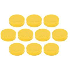 Photo Lot de 10 Aimants ronds Ergo - 30 mm - Jaune : MAGNETOPLAN 16640102
