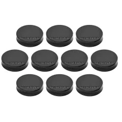 Photo Lot de 10 Aimants ronds Ergo - 30 mm - Noir : MAGNETOPLAN 1664012