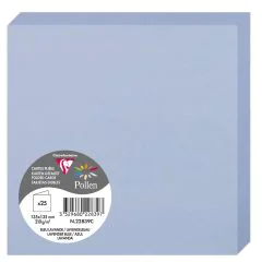 Photo Cartes double en papier - 135 x 135 mm - Bleu Lavande CLAIREFONTAINE Pollen Lot de 25