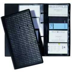 Photo Classeur à anneaux 200 cartes de visite - PVC noir DURABLE Visifix Centium