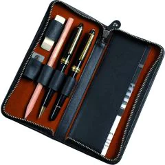 Photo ALASSIO Etui pour instruments d'écriture - Cuir Noir 2638