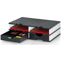 Photo Module de classement - 4 compartiments - Noir/Blanc/Noir STYRO Styrodoc Duo Visuel