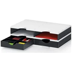 Photo Module de classement - 4 compartiments - Gris/Noir/Noir STYRO Styrodoc Duo Visuel