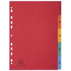 Photo EXACOMPTA 3110Z Jeu de 5 intercalaires numériques en carte lustrée 1 à 5