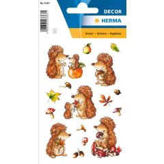 Photo HERMA : Lot de 48 stickers en papier - Hérisson - 3367