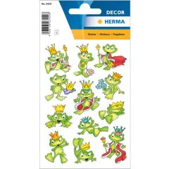 Photo HERMA : Lot de 36 stickers en papier - Roi grenouilles - 3429