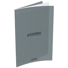 Photo Cahier Séyès / Grands carreaux Gris - Polypro - 96 pages - 210 x 297 mm CONQUERANT