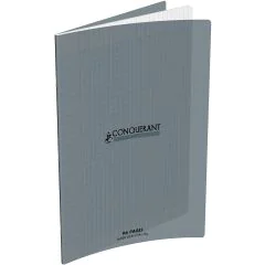 Photo Cahier Séyès / Grands carreaux Gris - Polypro - 96 pages - 240 x 320 mm CONQUERANT 400002778