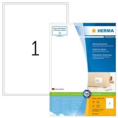 Étiquettes adhésives - 199,6 x 289,1 mm - Blanc HERMA Premium