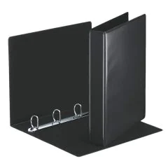 photo Classeur personnalisable avec 2 Pochettes - Noir - 4 anneaux de 30 mm : ESSELTE