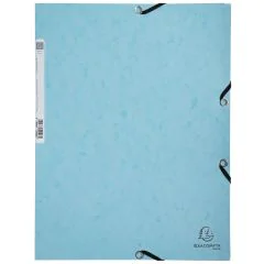 Photo Chemise à élastiques 3 rabats Carte lustrée 400g - Bleu Pastel EXACOMPTA Image