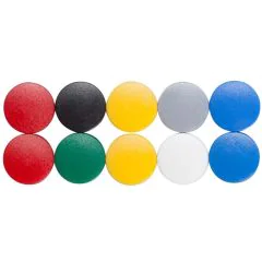 Photo Lot de 10 Aimants ronds - 15 mm - Assortiment MAUL 