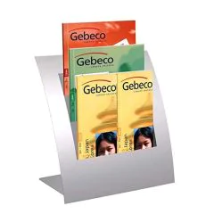 Photo Présentoir à prospectus 3 bacs - A4/DL - Gris/Argent : KERKMANN Varia 6512