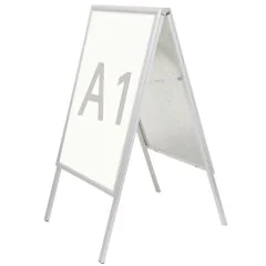 Photo Tréteau d'affichage public A1 - 640 x 1130 mm - Argent : MAUL 66311-08 
