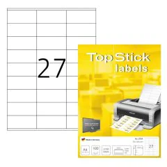 Photo Étiquettes adhésives blanches - 70 x 32 mm : TOP STICK 