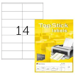 Photo Étiquettes adhésives blanches - 105 x 41 mm : TOP STICK