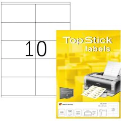 Photo Étiquettes adhésives blanches - 105 x 57 mm (TOP STICK 8734)