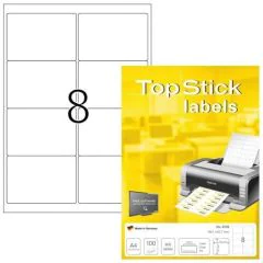 Photo Étiquettes adhésives blanches - 99,1 x 67,7 mm TOP STICK Lot de 800