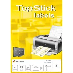 Photo Étiquettes adhésives blanches - 210 x 99 mm : TOP STICK Lot de 300 couverture