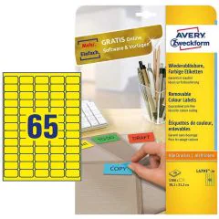 Photo Mini-Étiquettes - 38,1 x 21,2 mm - Jaune AVERY