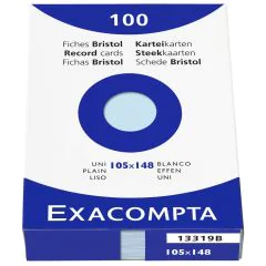 Photo Fiches Bristol unies - 105 x 148 mm - Bleu azur EXACOMPTA Image