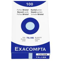Photo Fiches Bristol unies - 74 x 105 mm - Bleu azur EXACOMPTA Image