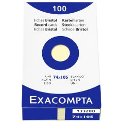 Photo Fiches Bristol unies - 74 x 105 mm - Jaune EXACOMPTA Image