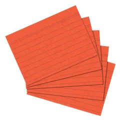 Photo Lot de 100 fiches Bristol lignées - 148 x 210 mm - Orange : HERLITZ 10901171 