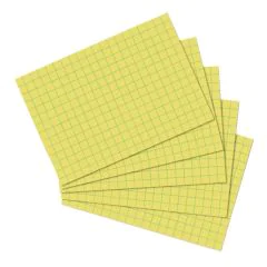 Photo Lot de 100 fiches Bristol quadrillées - 74 x 105 mm - Jaune : HERLITZ  10901486