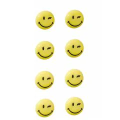 Photo Lot de 8 Aimants SMILEY 20 mm - Jaune et Noir : FRANKEN