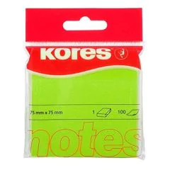 Photo Notes adhésives - Vert néon - 75 x 75 mm : KORES