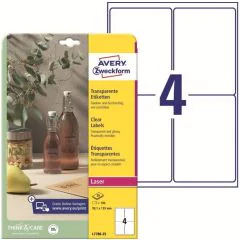 Photo Étiquettes adhésives résistantes - 99,1 x 139 mm - Transparent AVERY