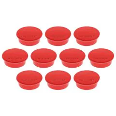 Photo Lot de 10 Aimants ronds - 40 mm - Rouge : MAGNETOPLAN 1662006