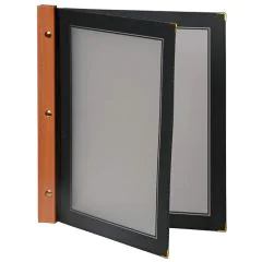 Photo Protège-menus A4 - Plastique/Bois - Noir SECURIT Wood MC-WRA4-BL